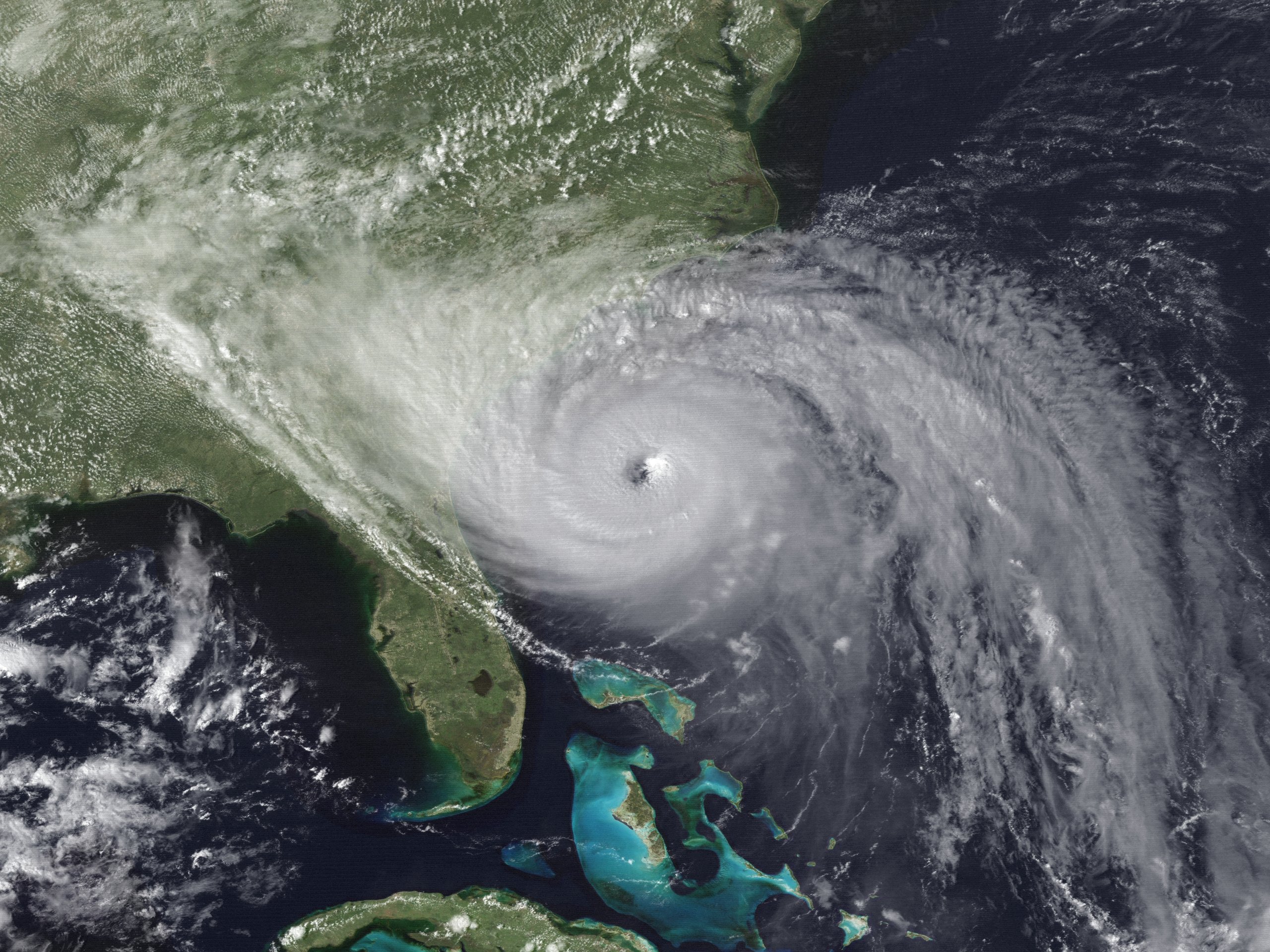 Hurricane seen from satellite